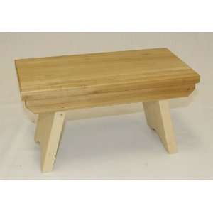  Amish Handcrafted Solid Wood Step Stool   Natural