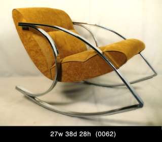 Mid Century Modern Chrome/Uphols. Rocking Chair (0062)r  