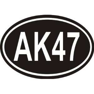 AK47 oval vinyl Decal Sticker Gun Ammo Bullets  Sports 