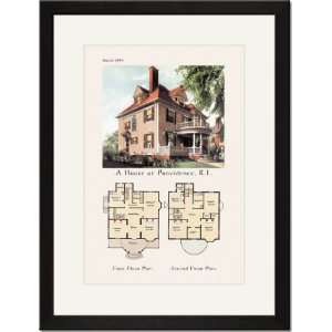   Matted Print 17x23, House at Providence, Rhode Island