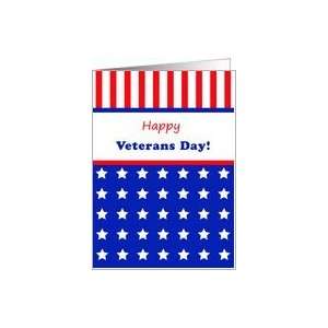 Veterans Day Card, Patriotic Stars and Stripes Card