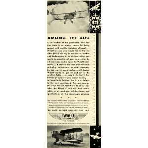  1931 Ad Waco Aircraft Airplane Designers Builders Ohio 