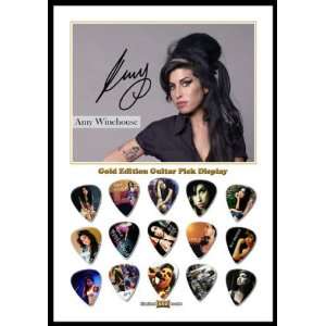  Amy Winehouse Gold Edition Guitar Pick Display With 15 