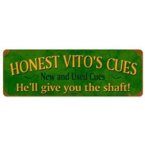  Honest Vitos Sports and Recreation Vintage Metal Sign 