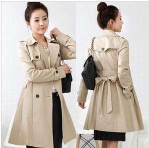 Charming Double breasted Trench Waistband Slim cut Jacket/Coat 2 