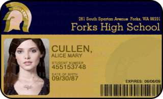 Twilight Badges Alice Cullen Student ID Movie Props  