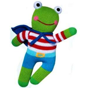 Zubels Frog Freddy 7 100% Hand Knit Rattle Toys & Games