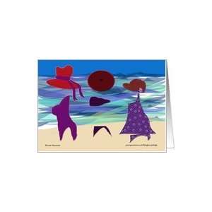Red Hat Ladies at the Beach Card