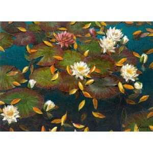 Elise Lunden 36W by 26H  Lily Pad I CANVAS Edge #6 1 1/4 L&R 