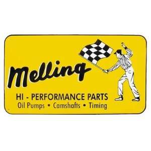 Melling Vintage Wall Signs Metal Sign, High Performance Parts, Yellow 
