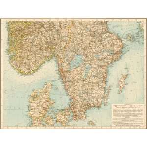  Andree 1898 Antique Map of Sweden, Norway & Denmark 