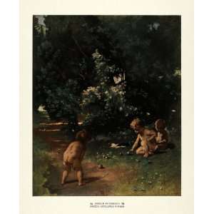1914 Print Boccia Spielelnde Kinder Play Children Anselm Feuerbach 