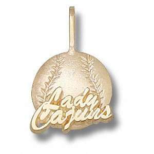 Louisiana Lafayette Ragin Cajuns 14K Gold LADY CAJUNS Softball 
