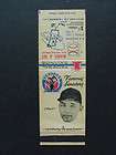 1959 First Federal Senators Matchbook Buddy Lewis  