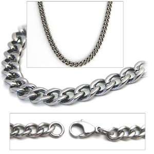  4.3mm Titanium Mens Curb Link Necklace Chain Jewelry