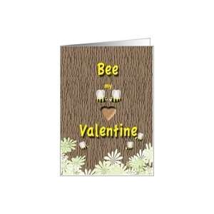  Valentines Day Bee Mine with carved heart on Tree Card 