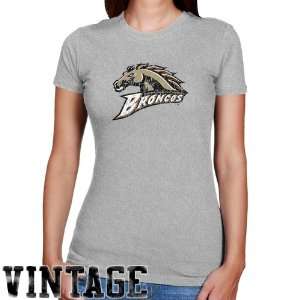  Western Michigan Broncos Ladies Ash Distressed Logo Vintage 