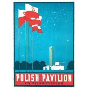   Polish Pavilion Original Antique Vintage Advertising Travel Poster