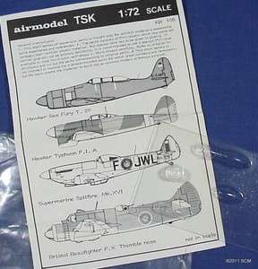   Conversion Kit 105 Canopys/Nose 1/72 Four Different British Airplanes