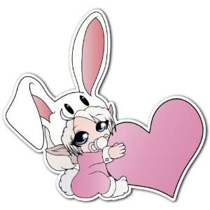  Baby Angel Bunny Cutie Heart Car Bumper Sticker Decal 4.5 