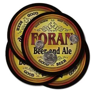  FORAN Family Name Beer & Ale Coasters 