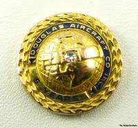 DOUGLAS AIRCRAFT Co Diamond   10K GOLD 5 Yr Service PIN  