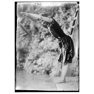  Photo Miss Helen Foulds ready to dive into water 1900 