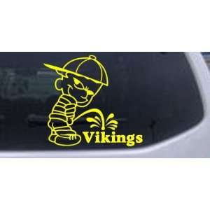 Yellow 18in X 16.6in    Pee On Vikings Car Window Wall Laptop Decal 