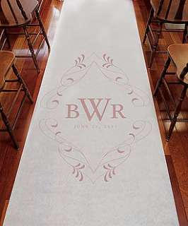   Flourish Design Monogram Personalized Wedding Aisle Runner   8 Colors
