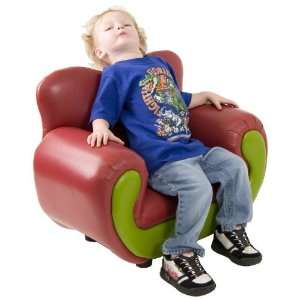  Green & Red Vinyl Kids Lounge Chair [KG BK06 S080 GG 