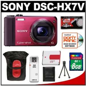  Sony Cyber Shot DSC HX7V Digital Camera (Red) with 3D 