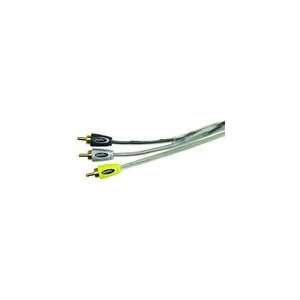  3 CH RCA TWISTED CABLES BLK SLVR FOR VIDEO 17FT 