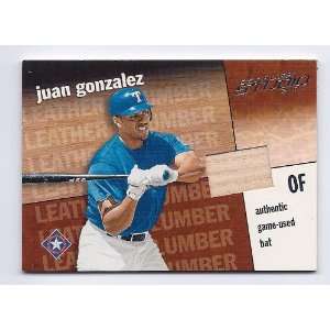  2002 Studio Leather and Lumber Game Used Bat #9 Juan Gonzalez Texas 