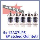5x NEW Sovtek 12AX7LPS ECC83 12AX7 Sov Vacuum Tube, Matched Quintet 