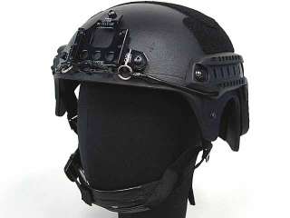 Airsoft IBH Helmet with NVG Mount & Side Rail Black BK  