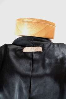 ALAIA Black Wool Coat with Persian Lamb Collar and Bottom  