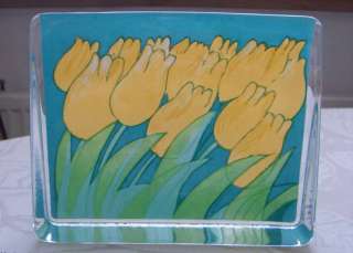 IITTALA Heljä Liukko Sundström Glass Card Yellow Tulips  