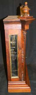 ANTIQUE 1880 WELCH ROSEWOOD LUCCA MANTEL CLOCK W ALARM  