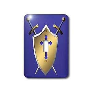   Cross and background in Curious Blue   Light Switch Covers   single