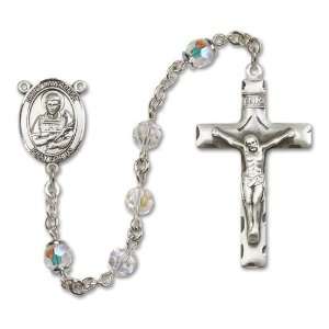  Sterling Silver Rosary with Crystal , 6mm Highest Swarovski Crystal 