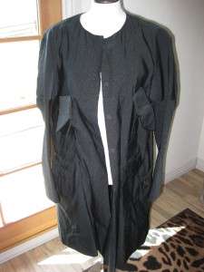 MARNI BLACK COAT JACKET DRESS 42/8 LINEN L/S 2010 WINTER SEASON  