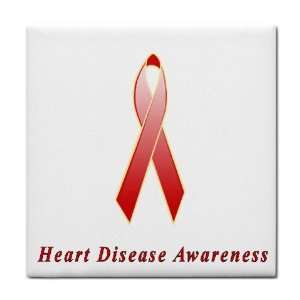 Heart Disease Awareness Ribbon Tile Trivet