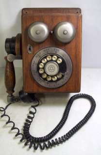 vintage ROTARY DIAL WESTERN ELECTRIC TELEPHONE repo antique wood wall 
