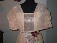 Amazing Antique 1800s 1900s French TAMBOUR NET LACE Dress~Gown~Wedding 