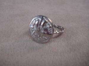 NEW ALEXANDER THE GREAT COIN RING TWIST BAND SILVER PLT  