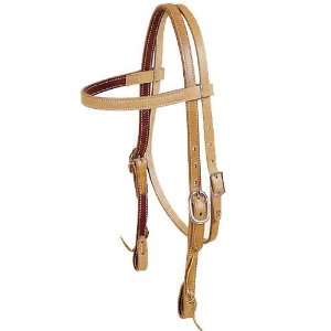   Leather Brow Band Headstall with Water Strap Ends