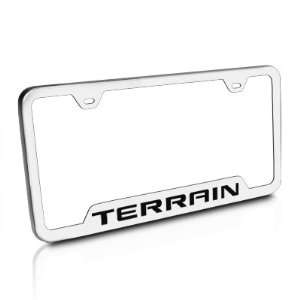 GMC Terrain Brushed Stainless Steel Auto License Plate Frame, Official 