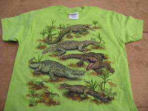 Youth T shirt Crocs Crocodiles Alligators Lime Green  