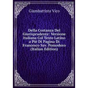   Sav. Pomodoro (Italian Edition) Giambattista Vico  Books