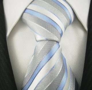   Woven Sky Grey and Blue Tie, Formal Neckties for Weddings Clothing